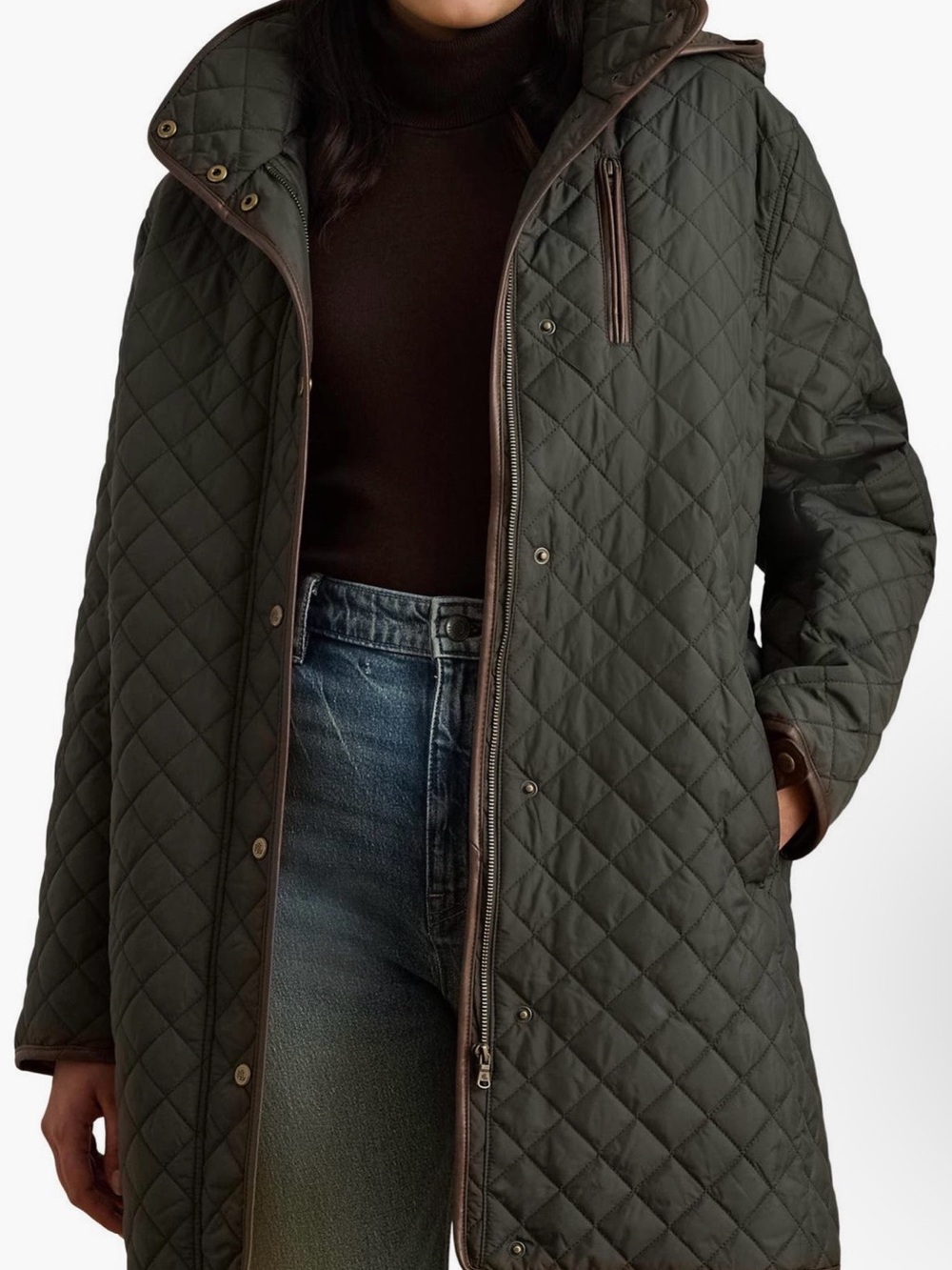 Lauren Ralph Lauren Women’s S Quilted Hooded Coat Litchfield Loden NWT $235
